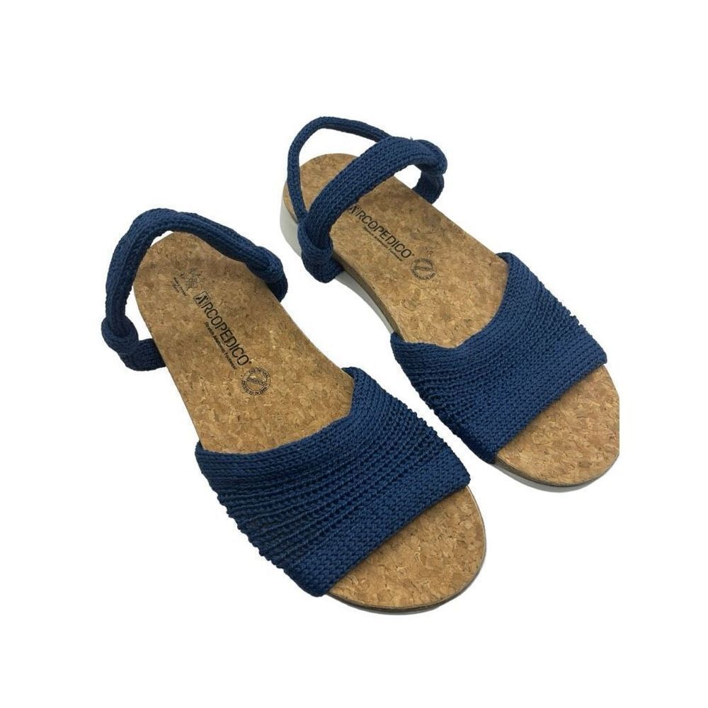 Fabulous Arcopedico Arenal Denim Sandals Shoes Cork Footbed Comfort Orthopedic - Picture 3 of 13